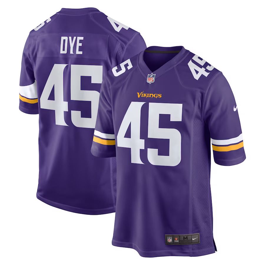 Men Minnesota Vikings 45 Troy Dye Nike Purple Game NFL Jersey